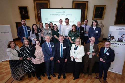Award winners with Malcolm Graham, Chief Executive and The Right Honourable Lord Beckett, Lord Justice Clerk